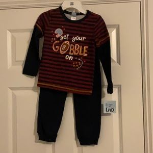 Little lad long sleeve sweatshirt & sweatpants set.